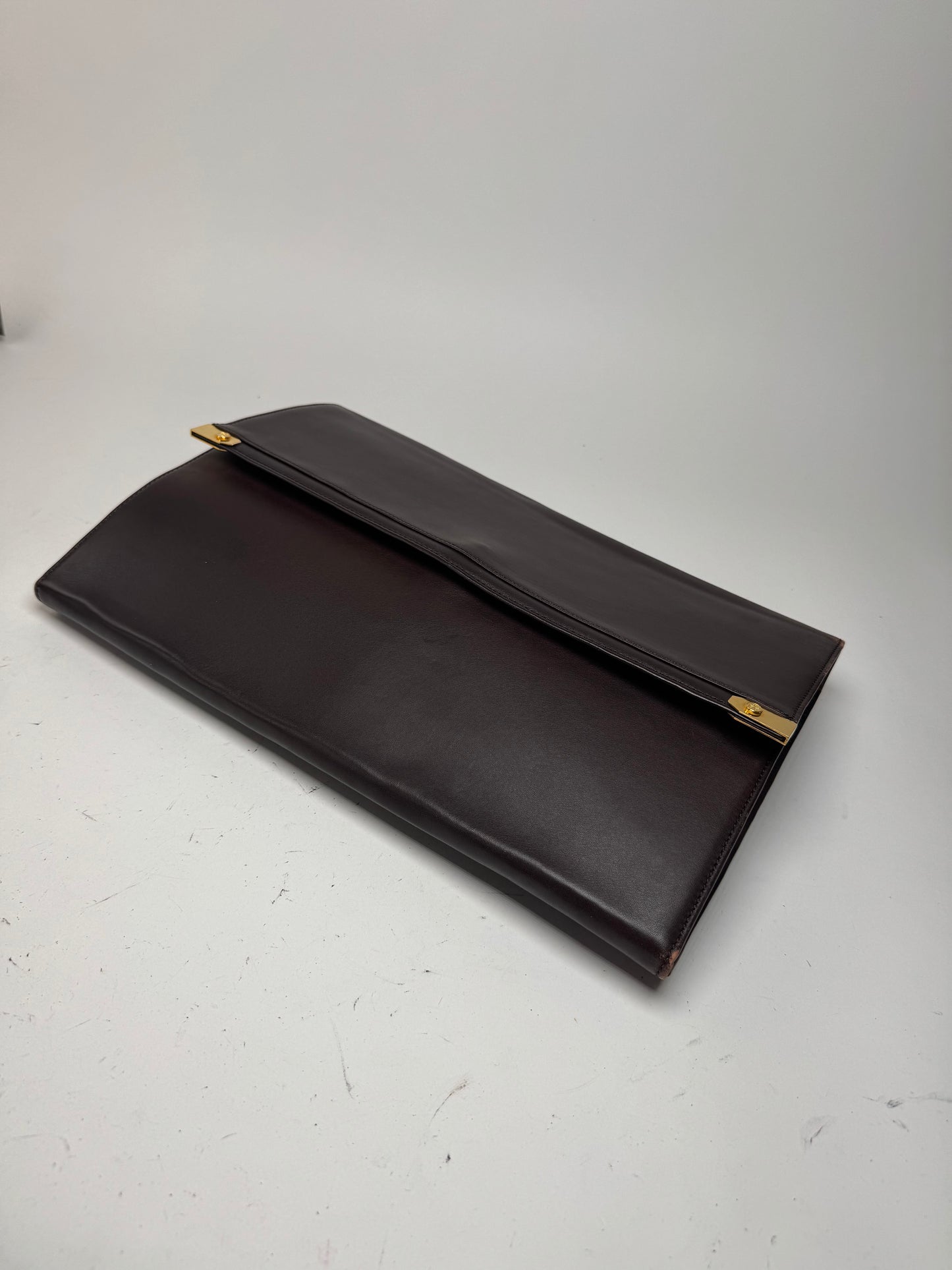 Vintage Loewe Madrid Leather Clutch Brown