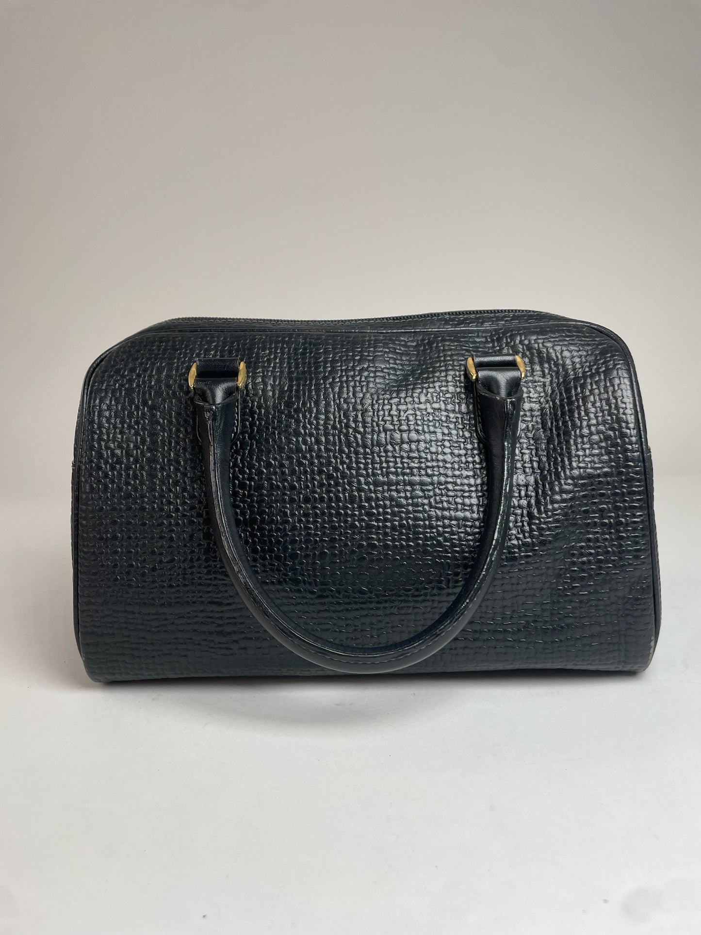 Vintage Courreges Leather Handbag Black