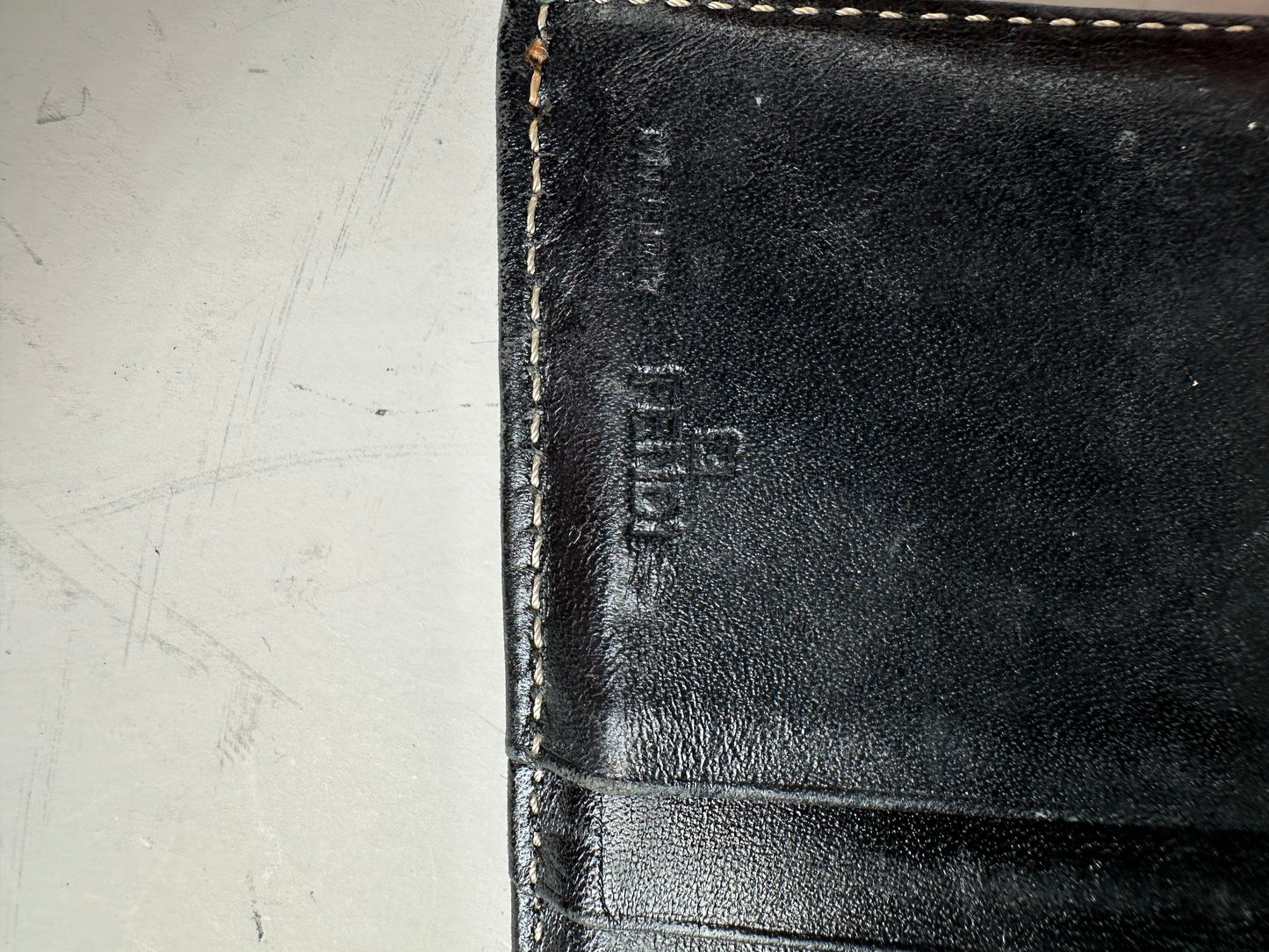 Vintage Fendi FF Monogram Canvas Wallet Black Silver