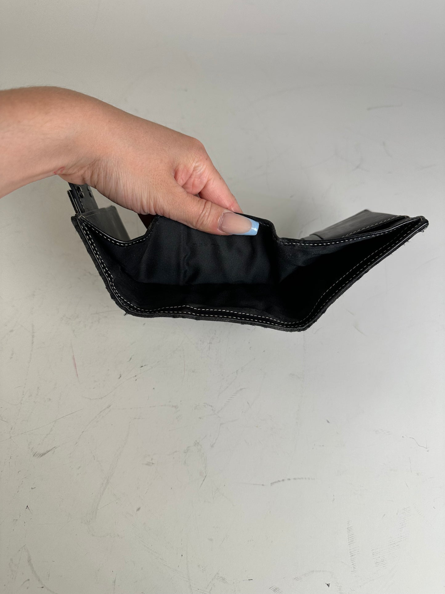 Vintage Fendi FF Monogram Canvas Wallet Black Silver