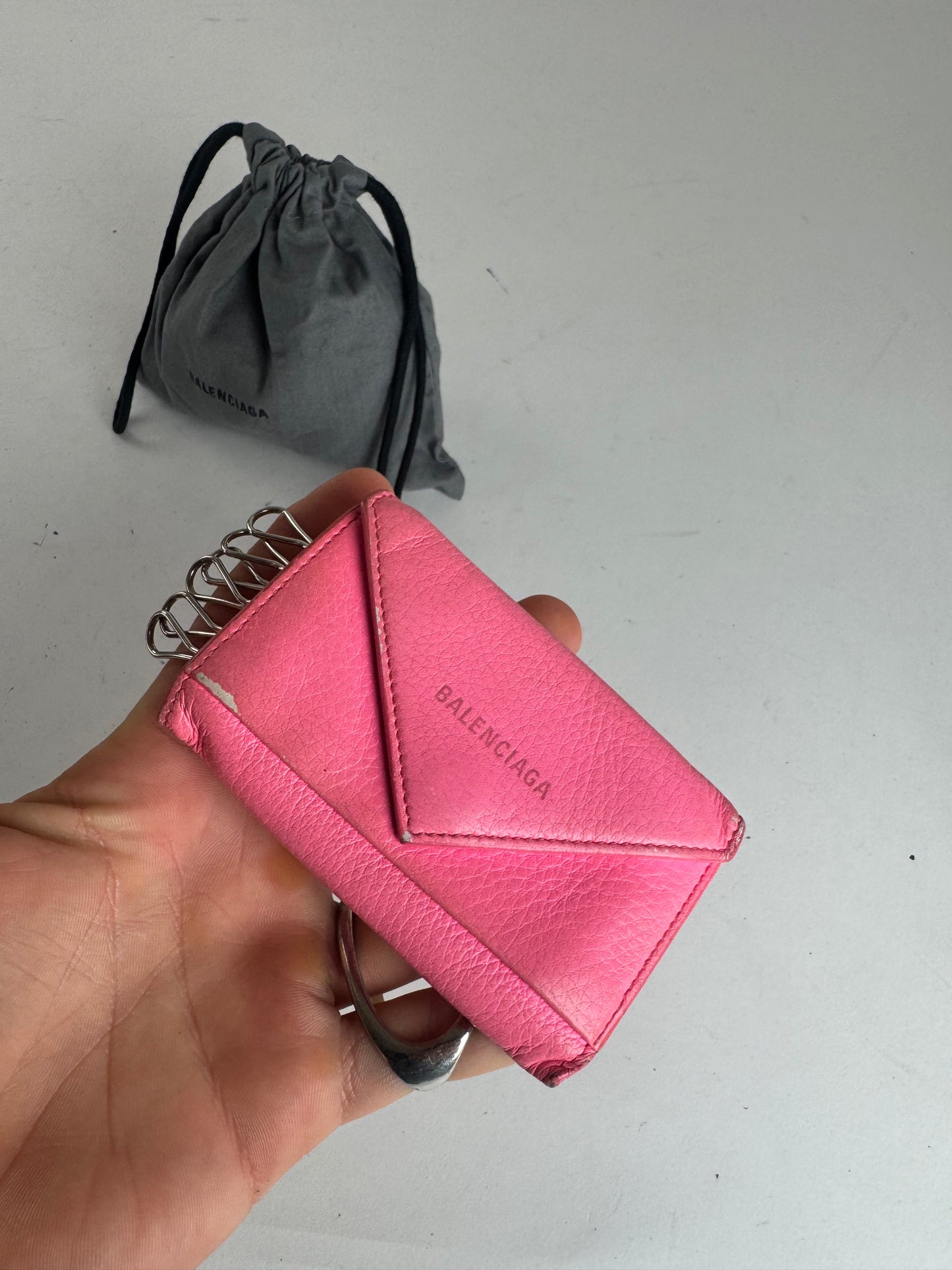Vintage Balenciaga Leather Cardholder / Key holder pink