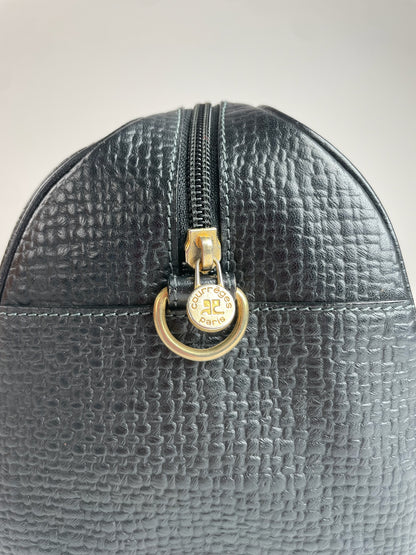 Vintage Courreges Leather Handbag Black