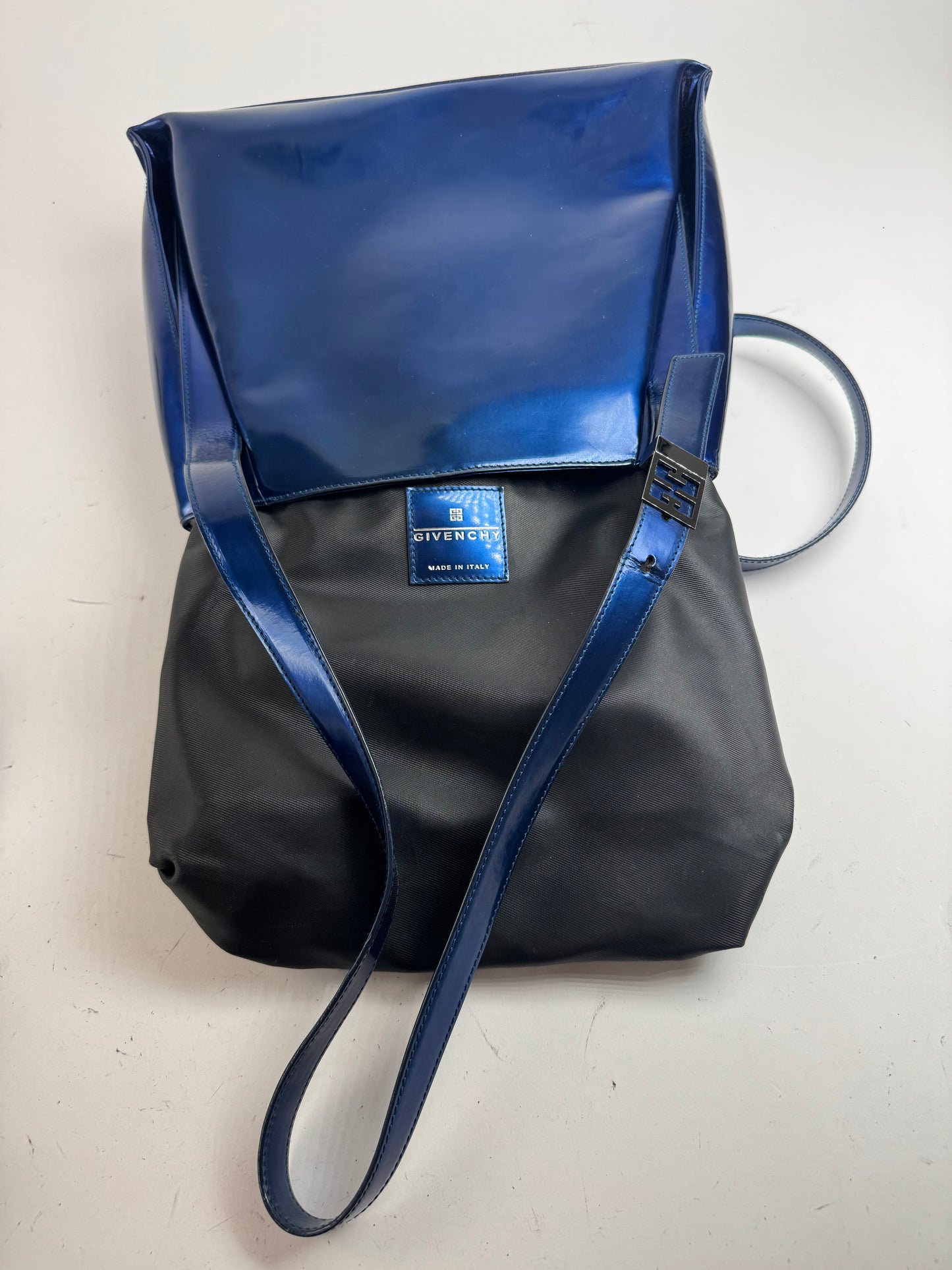 Vintage Givenchy Patent Leather Bag Blue