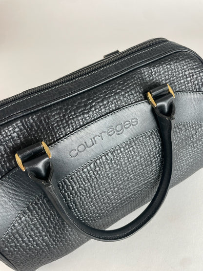 Vintage Courreges Leather Handbag Black