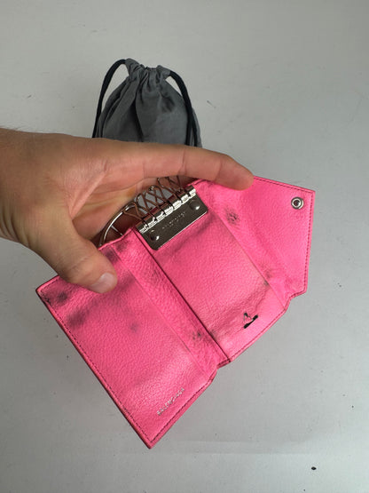 Vintage Balenciaga Leather Cardholder / Key holder pink
