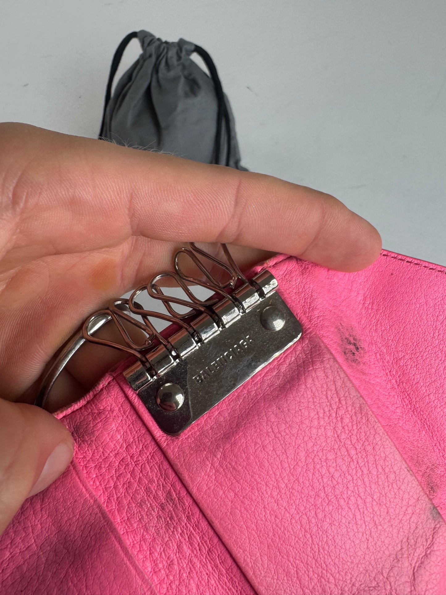 Vintage Balenciaga Leather Cardholder / Key holder pink