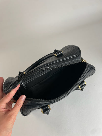Vintage Courreges Leather Handbag Black