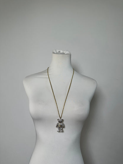 Vintage Vivienne Westwood Teddy Bear Necklace Gold Silver