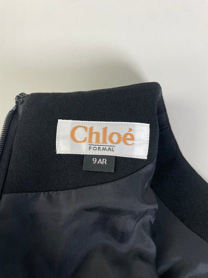 Vintage Chloe Crepe Midi Dress Black M
