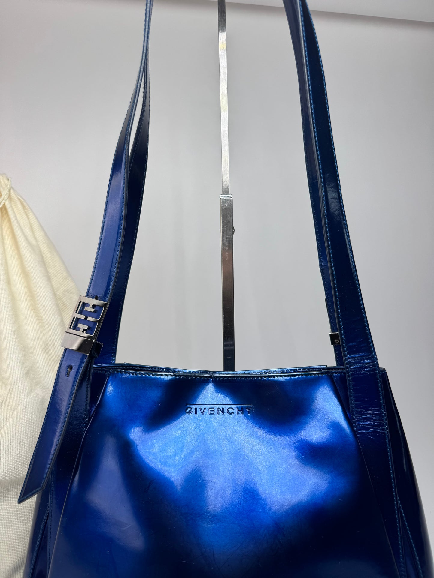 Vintage Givenchy Patent Leather Bag Blue