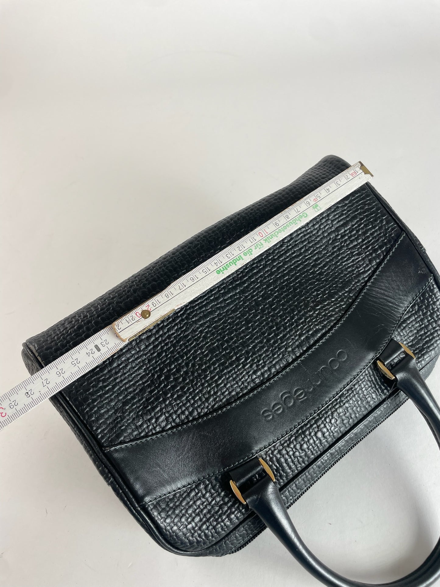 Vintage Courreges Leather Handbag Black