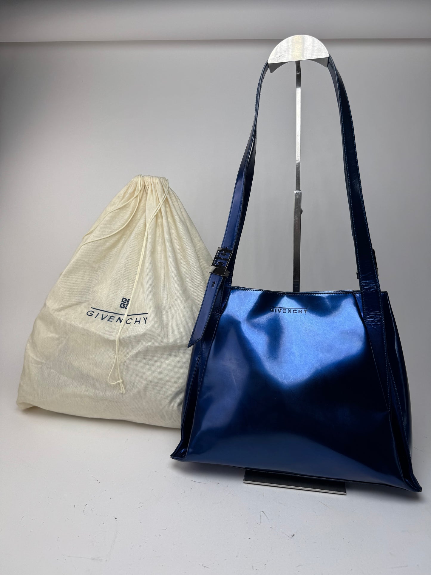 Vintage Givenchy Patent Leather Bag Blue