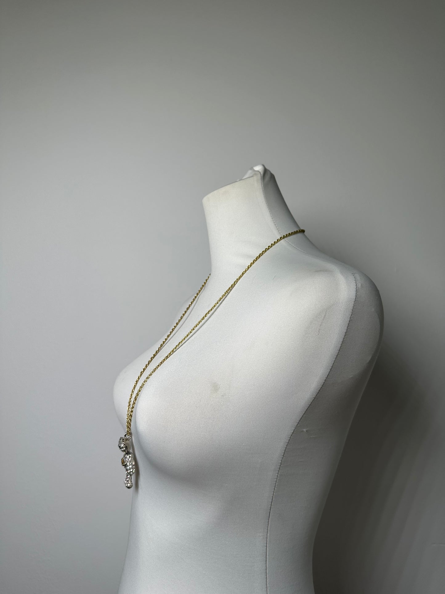 Vintage Vivienne Westwood Teddy Bear Necklace Gold Silver