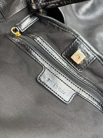 Vintage Givenchy Soft Leather Handbag Black Gold