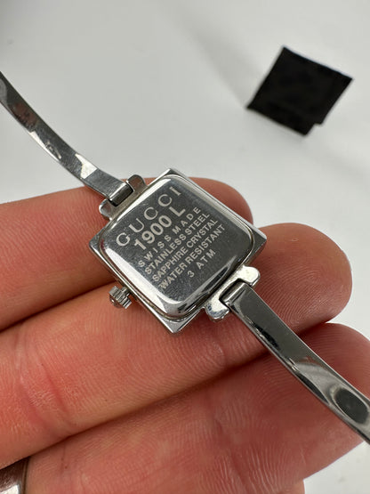 Vintage Gucci 1900L Bangle Watch Stainless Steel Silver