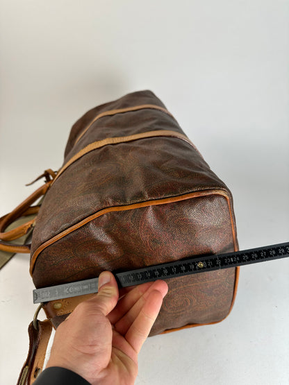 Vintage Etro Paisley Leather 2Way Duffel Bag