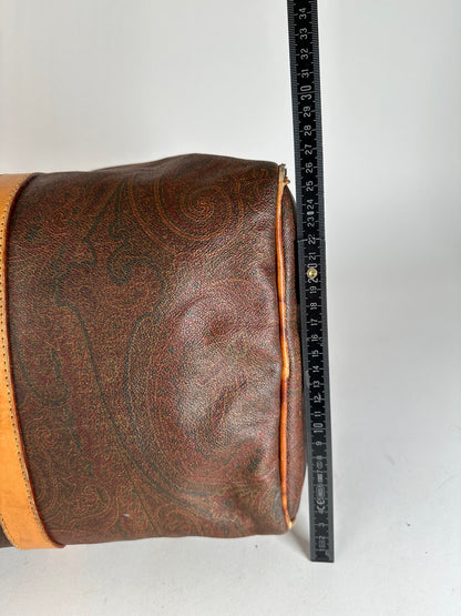 Vintage Etro Paisley Leather 2Way Duffel Bag