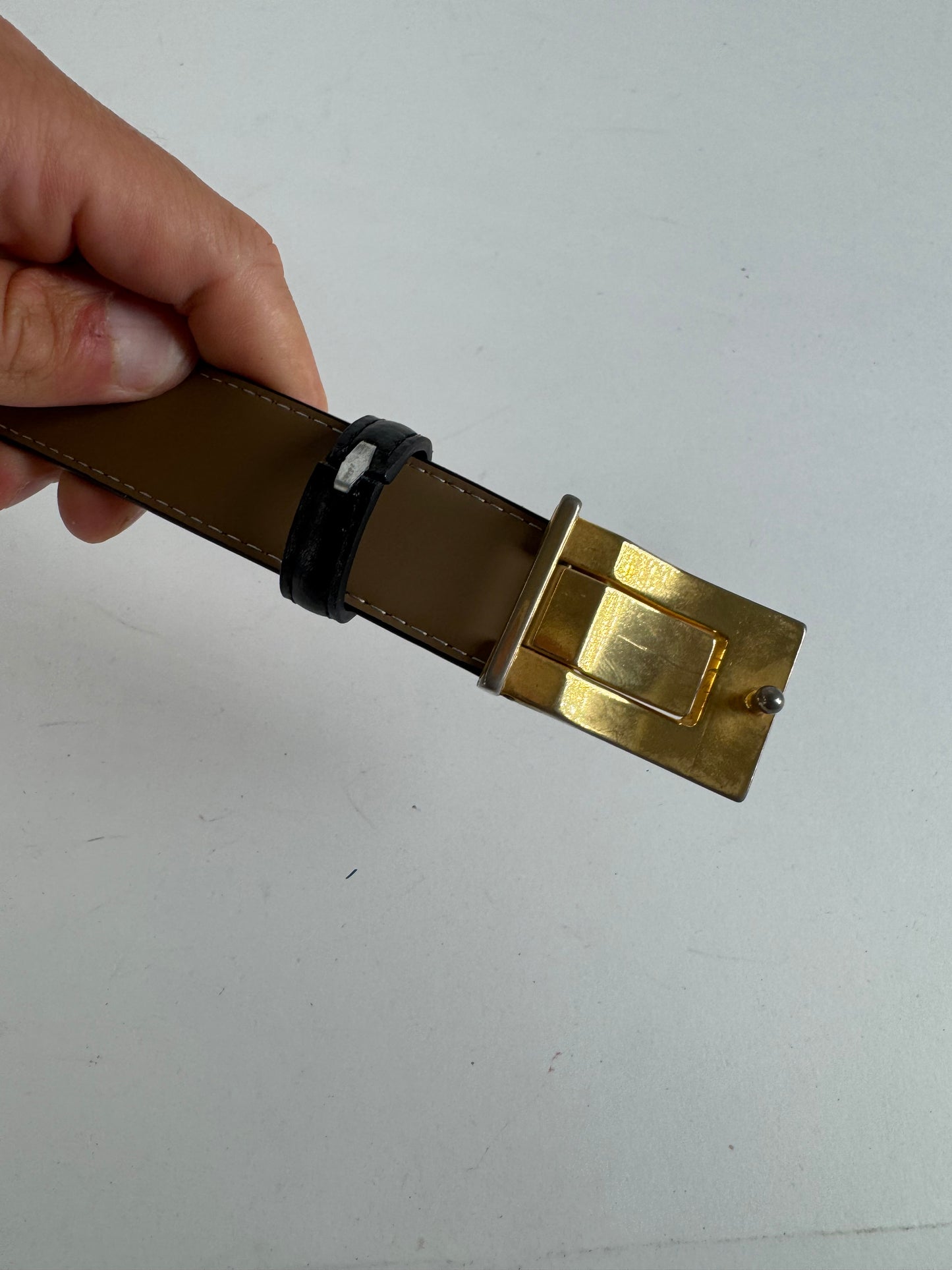 Vintage Yves Saint Laurent Leather belt black