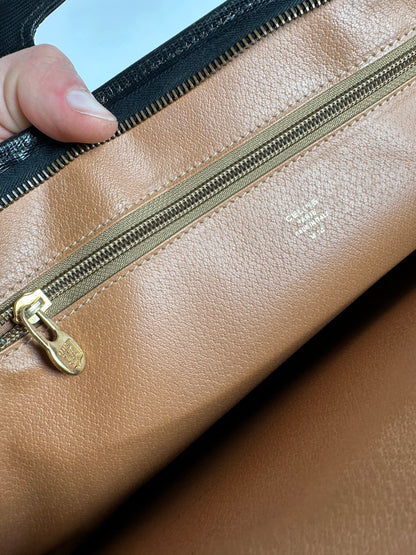 Vintage Celine Document Bag Textured Leather Black