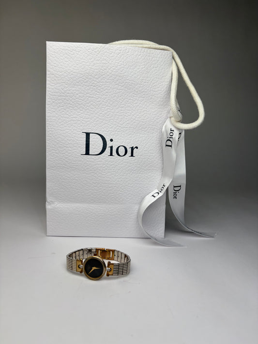 Vintage Dior Two-Tone Bracelet Watch Late 1980s Silver Gold