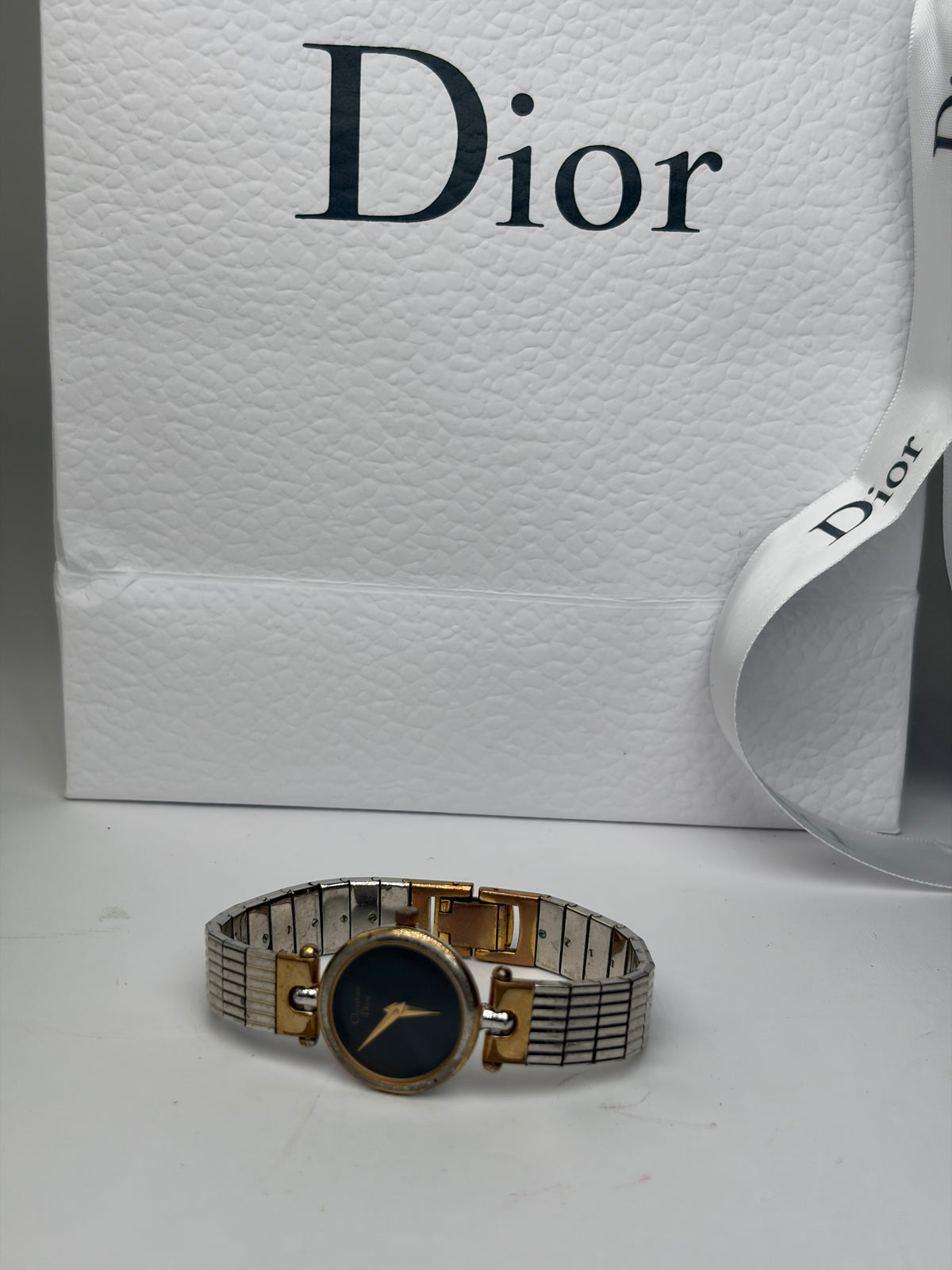 Vintage Dior Two-Tone Bracelet Watch Late 1980s Silver Gold