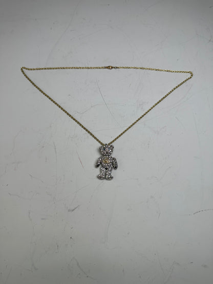 Vintage Vivienne Westwood Teddy Bear Necklace Gold Silver