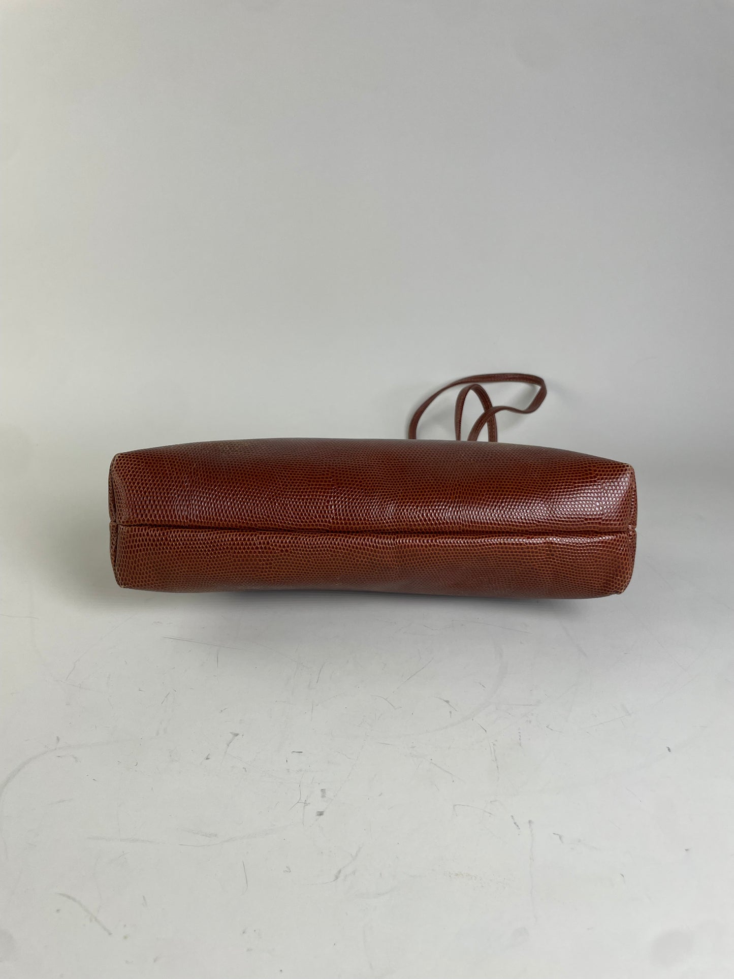 Vintage Ferragamo Textured Leather Shoulder Bag Rust Tan Gold