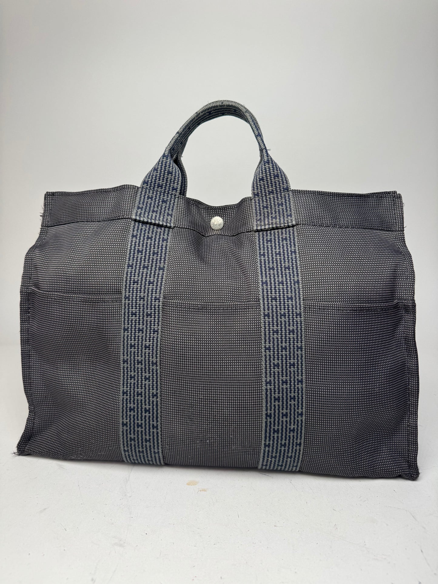 Vintage Hermes Tote Bag Anthracite Black