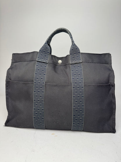 Vintage Hermes Tote Bag Anthracite Black
