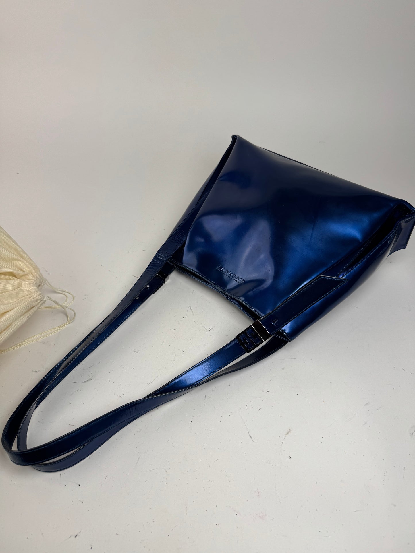 Vintage Givenchy Patent Leather Bag Blue