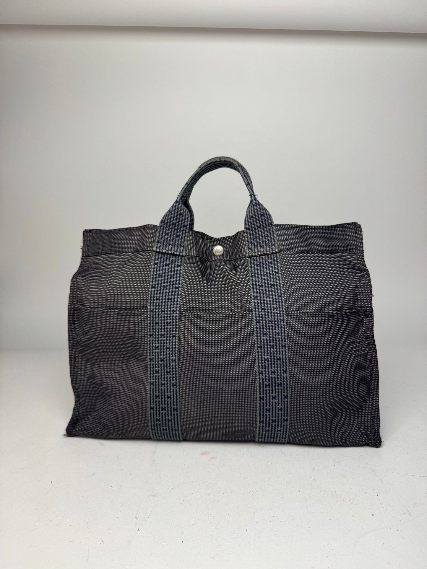 Vintage Hermes Tote Bag Anthracite Black