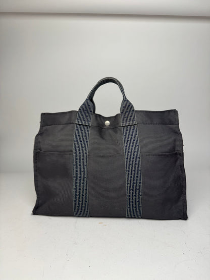 Vintage Hermes Tote Bag Anthracite Black