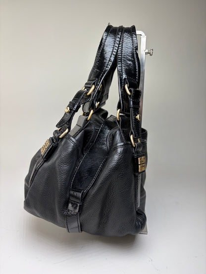 Vintage Givenchy Soft Leather Handbag Black Gold