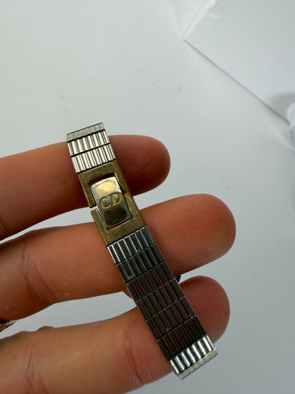 Vintage Dior Two-Tone Bracelet Watch Late 1980s Silver Gold