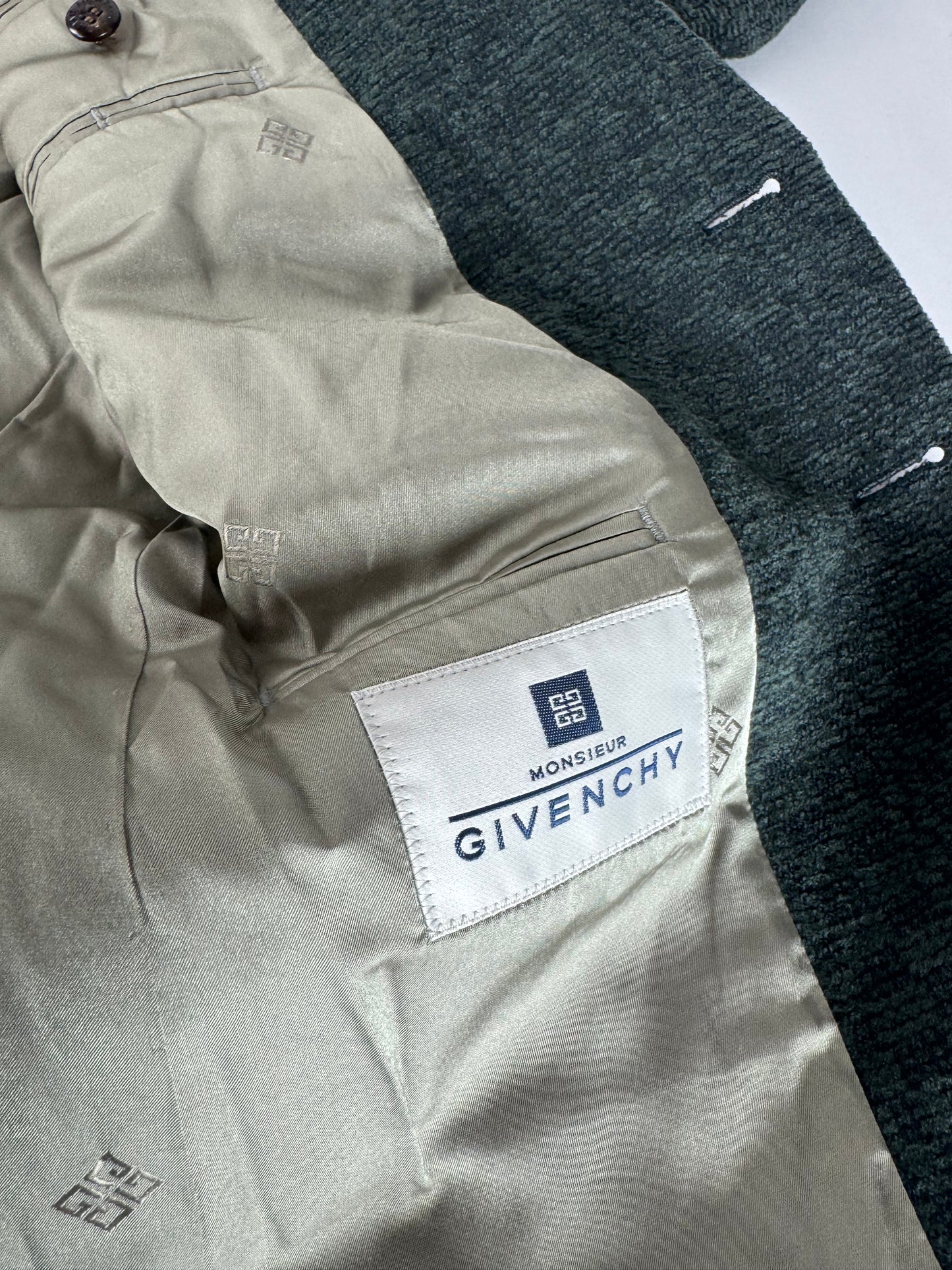 Vintage Givenchy wool Men’s Blazer M Green Grey