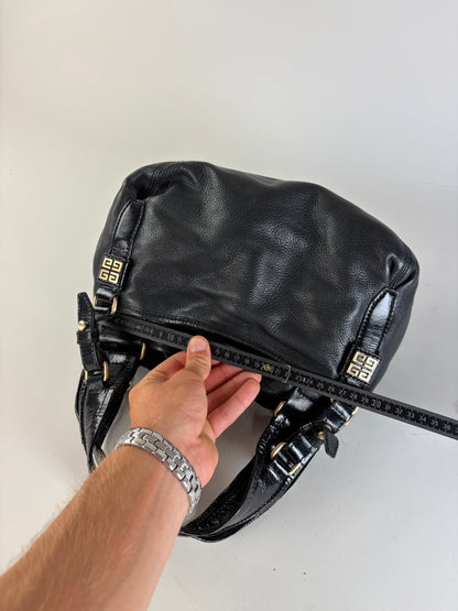 Vintage Givenchy Soft Leather Handbag Black Gold