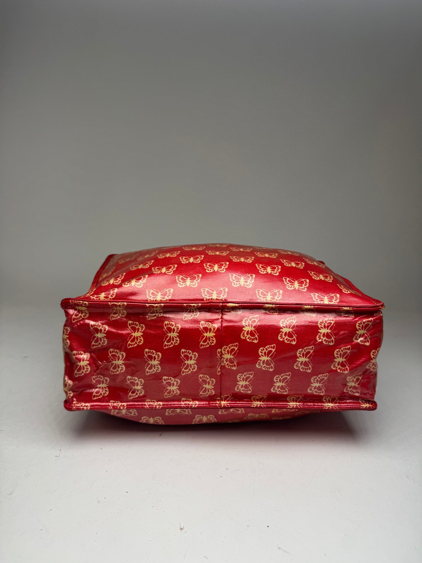 Vintage Balenciaga Leather Butterfly Monogram Handbag Red Yellow