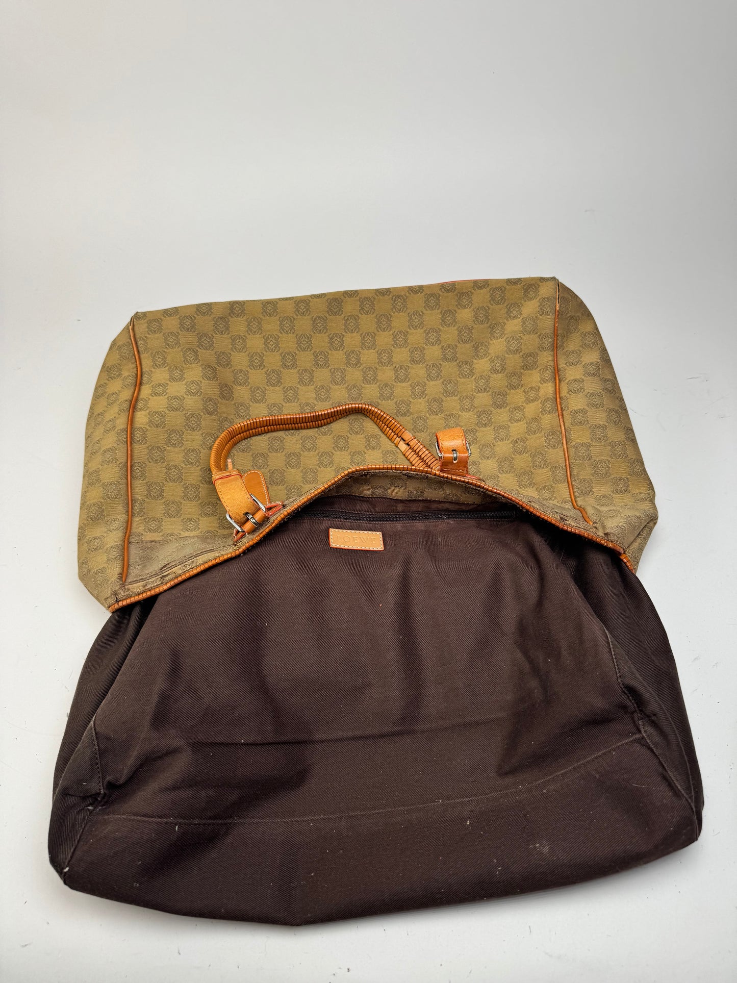 Vintage Loewe Anagram Monogramm Shopper Brown Green