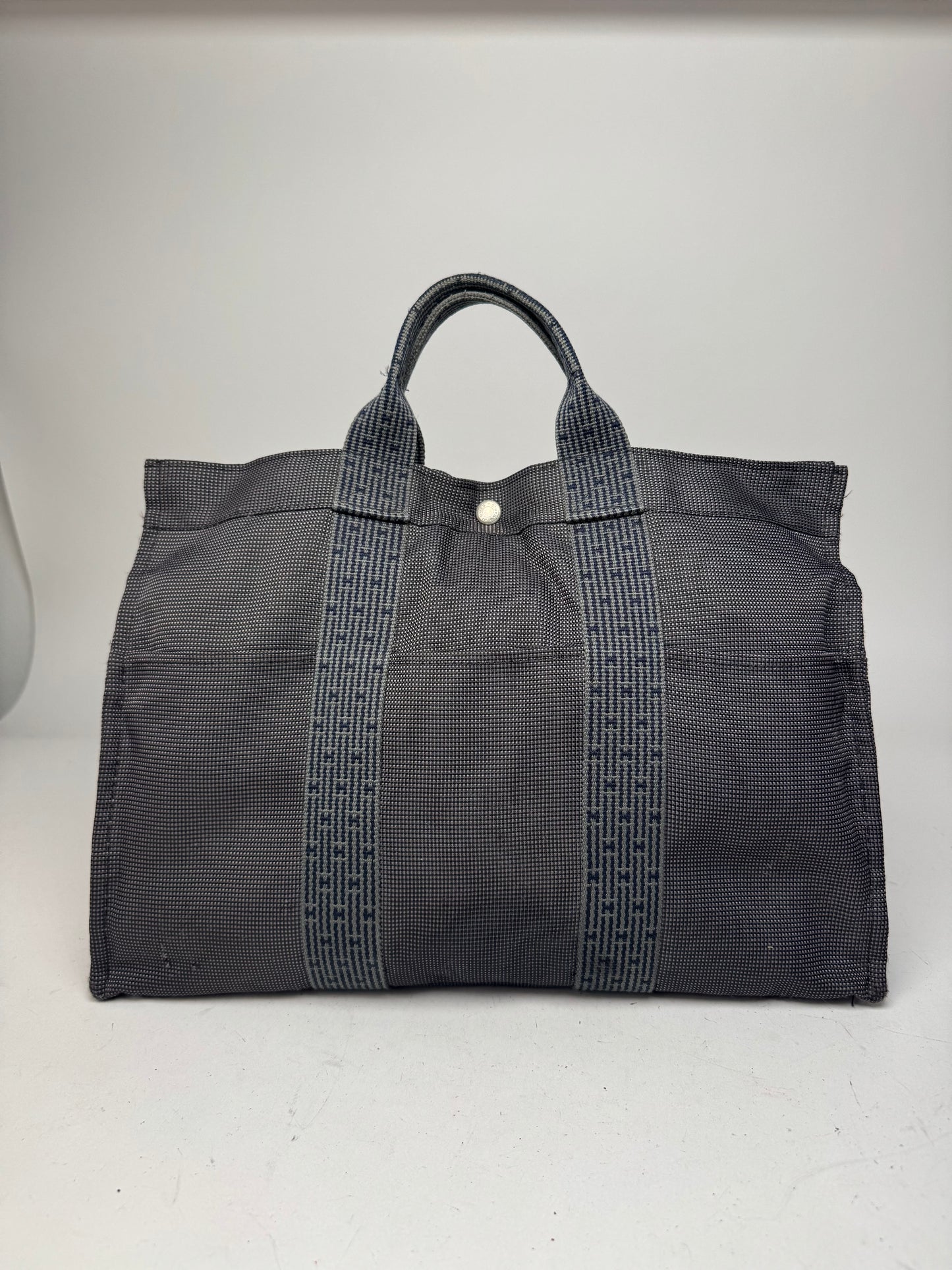 Vintage Hermes Tote Bag Anthracite Black