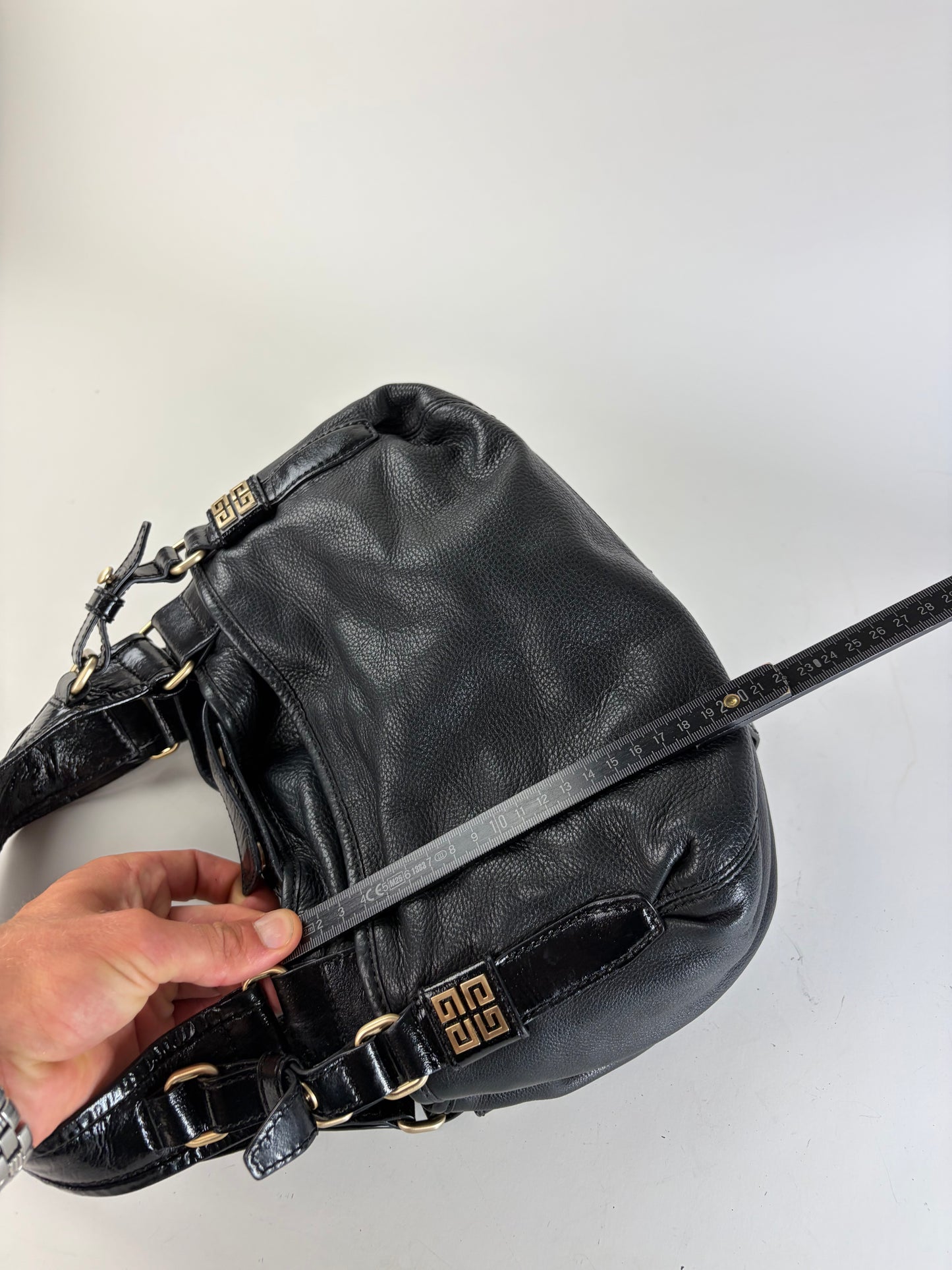 Vintage Givenchy Soft Leather Handbag Black Gold