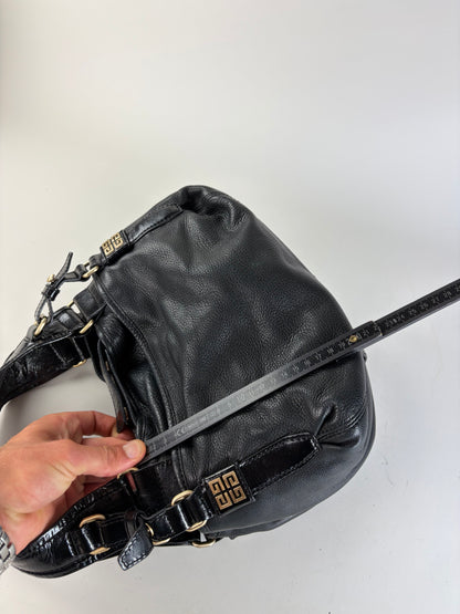 Vintage Givenchy Soft Leather Handbag Black Gold