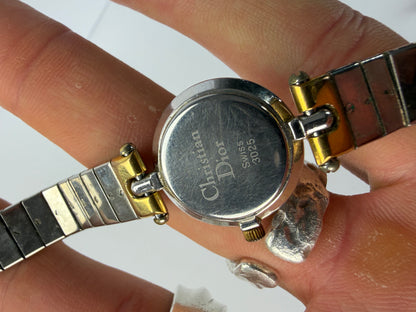 Vintage Dior Two-Tone Bracelet Watch Late 1980s Silver Gold
