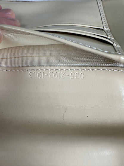 Vintage Gucci Patent Leather Clutch Cream Gold