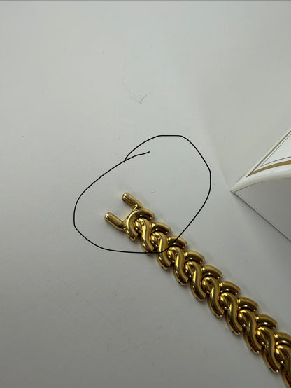 Vintage Courreges Chain Bracelet Watch Red Gold
