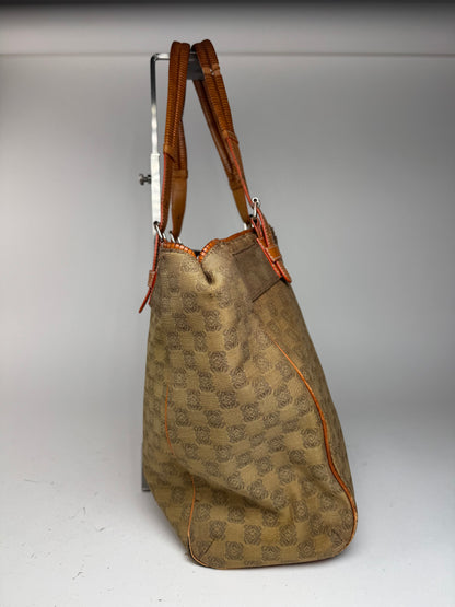 Vintage Loewe Anagram Monogramm Shopper Brown Green