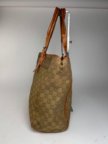 Vintage Loewe Anagram Monogramm Shopper Brown Green