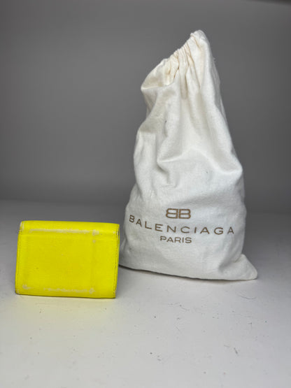 Vintage Balenciaga Neon Yellow Postal Leather Card Holder