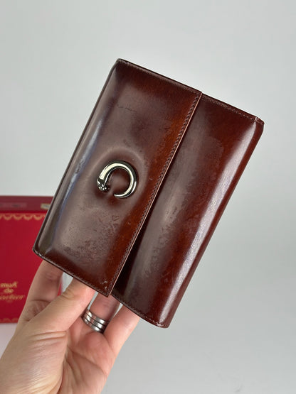 Vintage Cartier patent leather Panthere wallet red