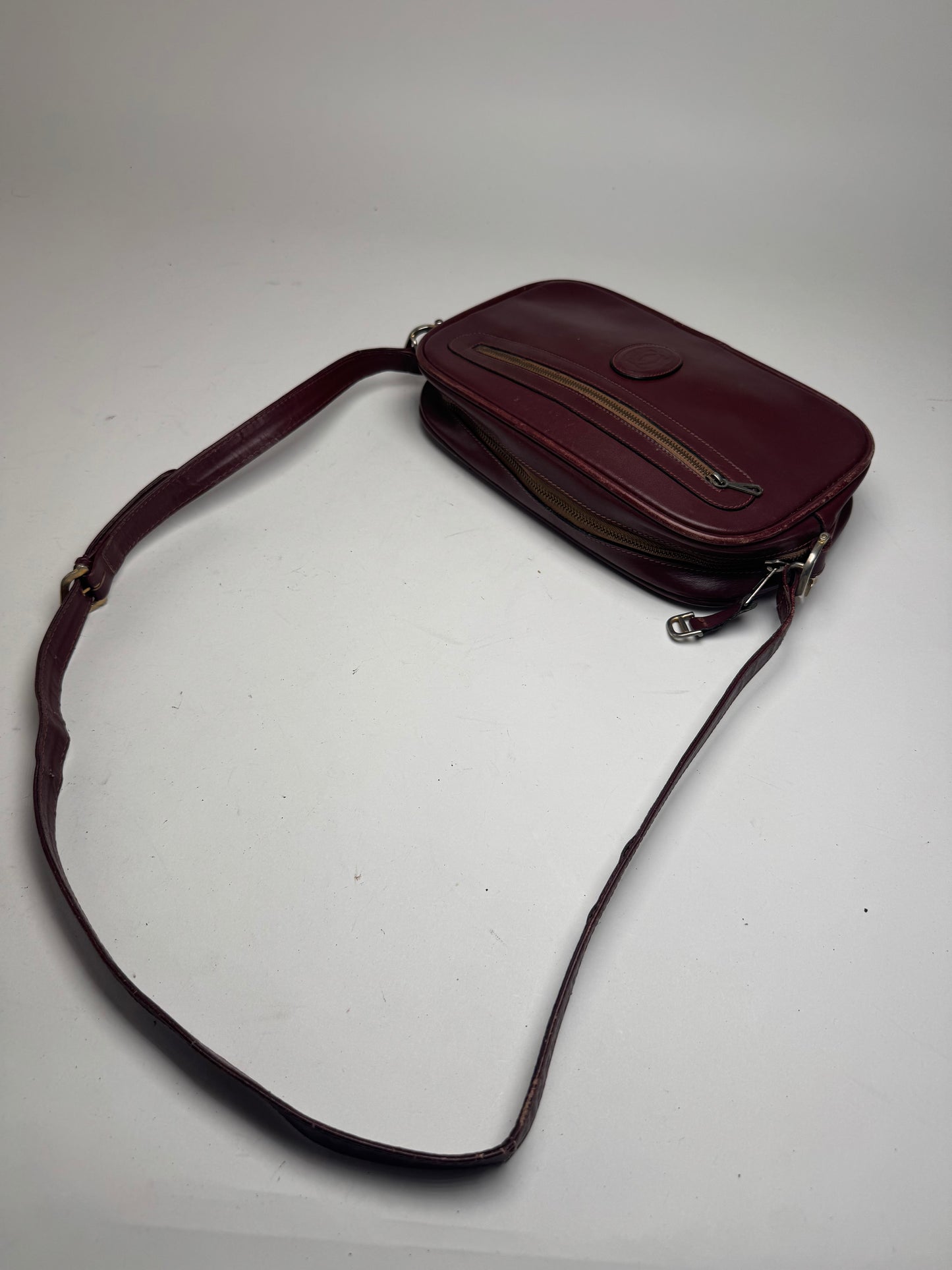 Vintage Cartier Leather Bag Burgundy