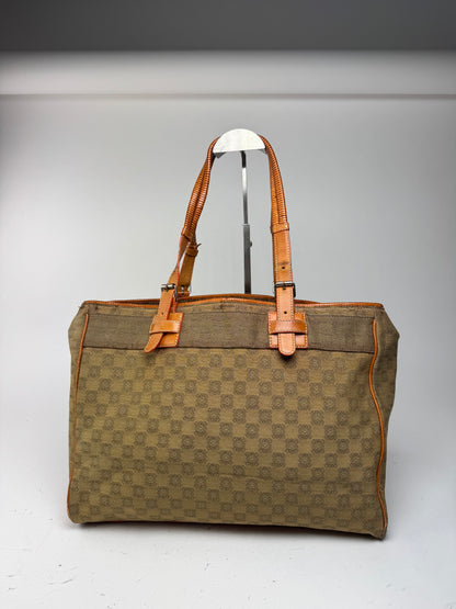 Vintage Loewe Anagram Monogramm Shopper Brown Green